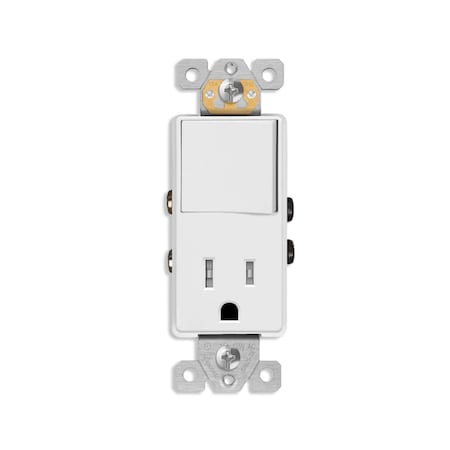 AMERICAN IMAGINATIONS 15 AMP Rectangle White Electrical Switch and Outlet Plastic-Aluminum AI-36797